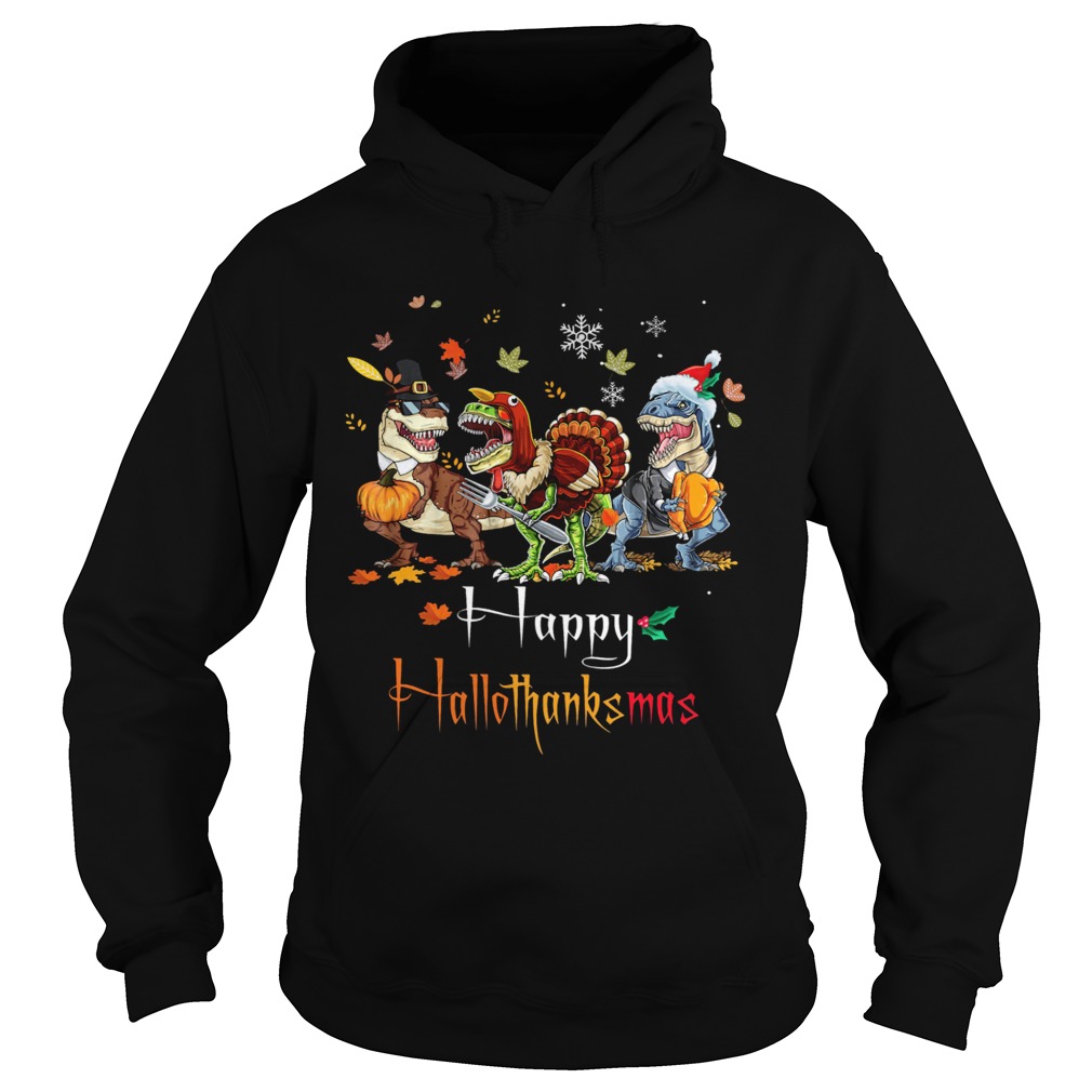 Dino Trex Happy HalloThanksMas Halloween Christmas  Hoodie