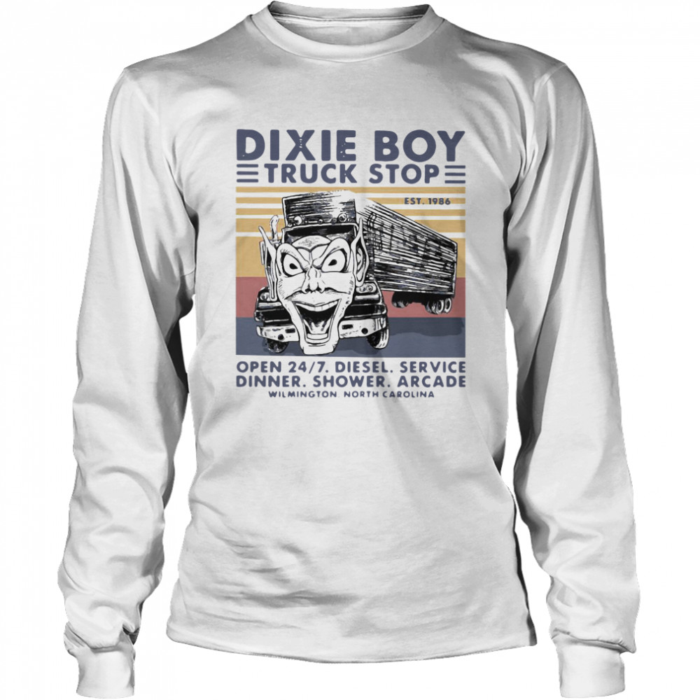 Dixie Boy Truck stop open 24 7 Diesel Service Dinner Vintage  Long Sleeved T-shirt