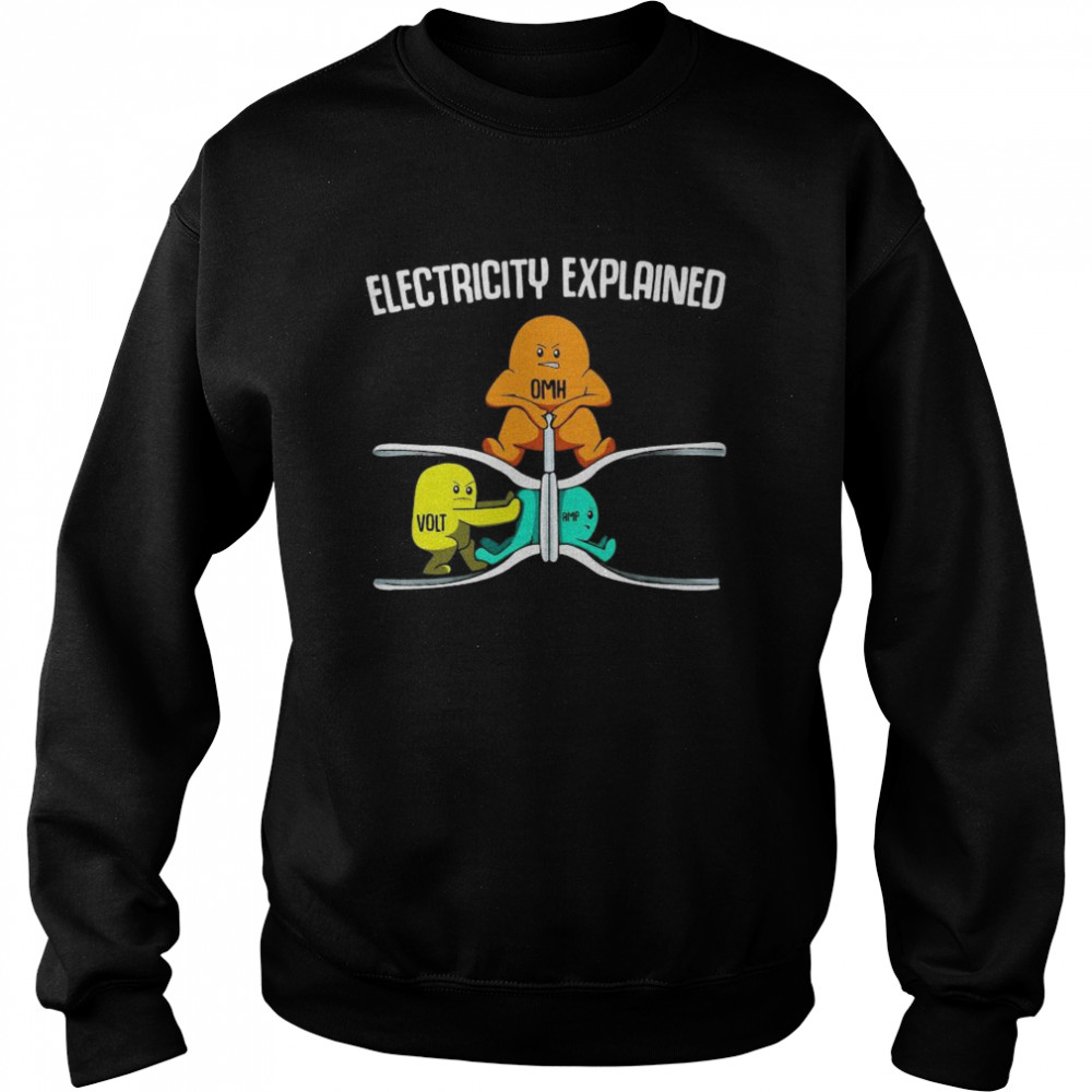 Electricity Explanined Omh Volt Amp  Unisex Sweatshirt