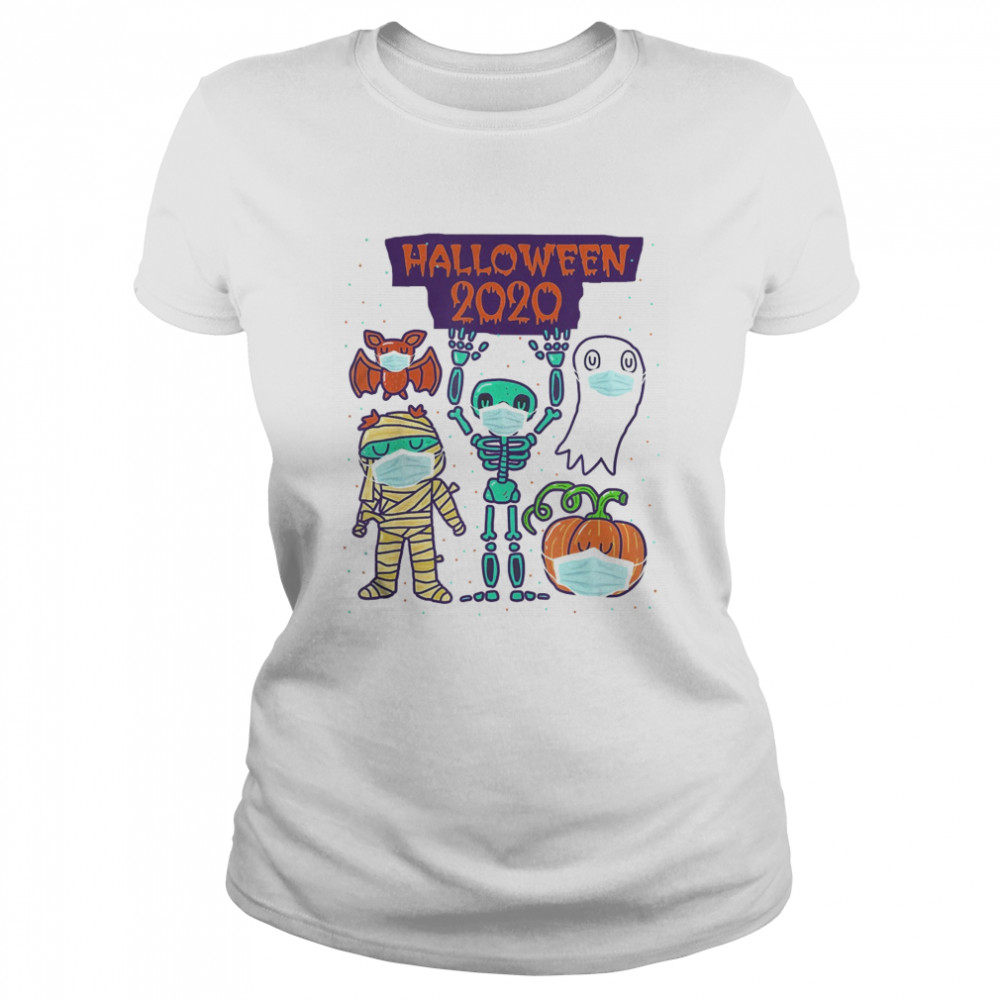 Halloween 2020 Skeleton Pumpkin Ghost Quarantine  Classic Women's T-shirt