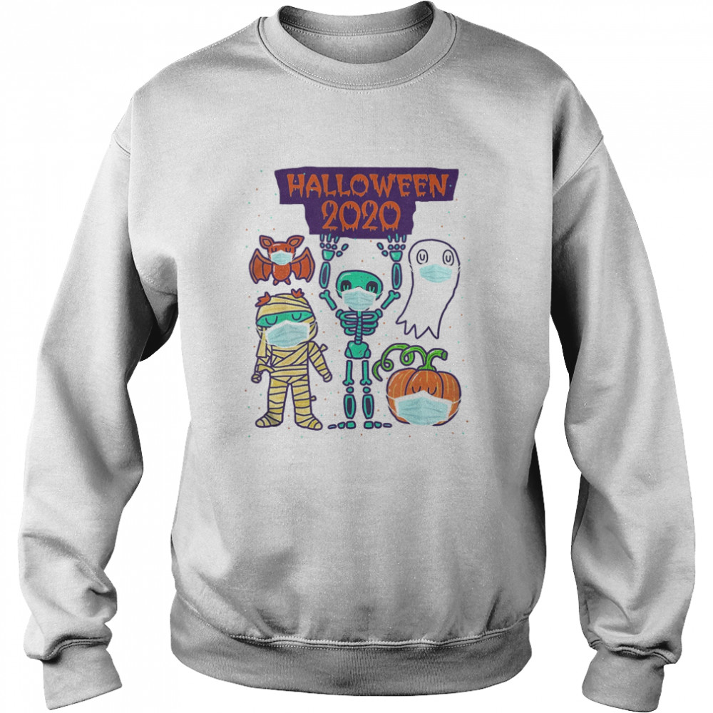 Halloween 2020 Skeleton Pumpkin Ghost Quarantine  Unisex Sweatshirt