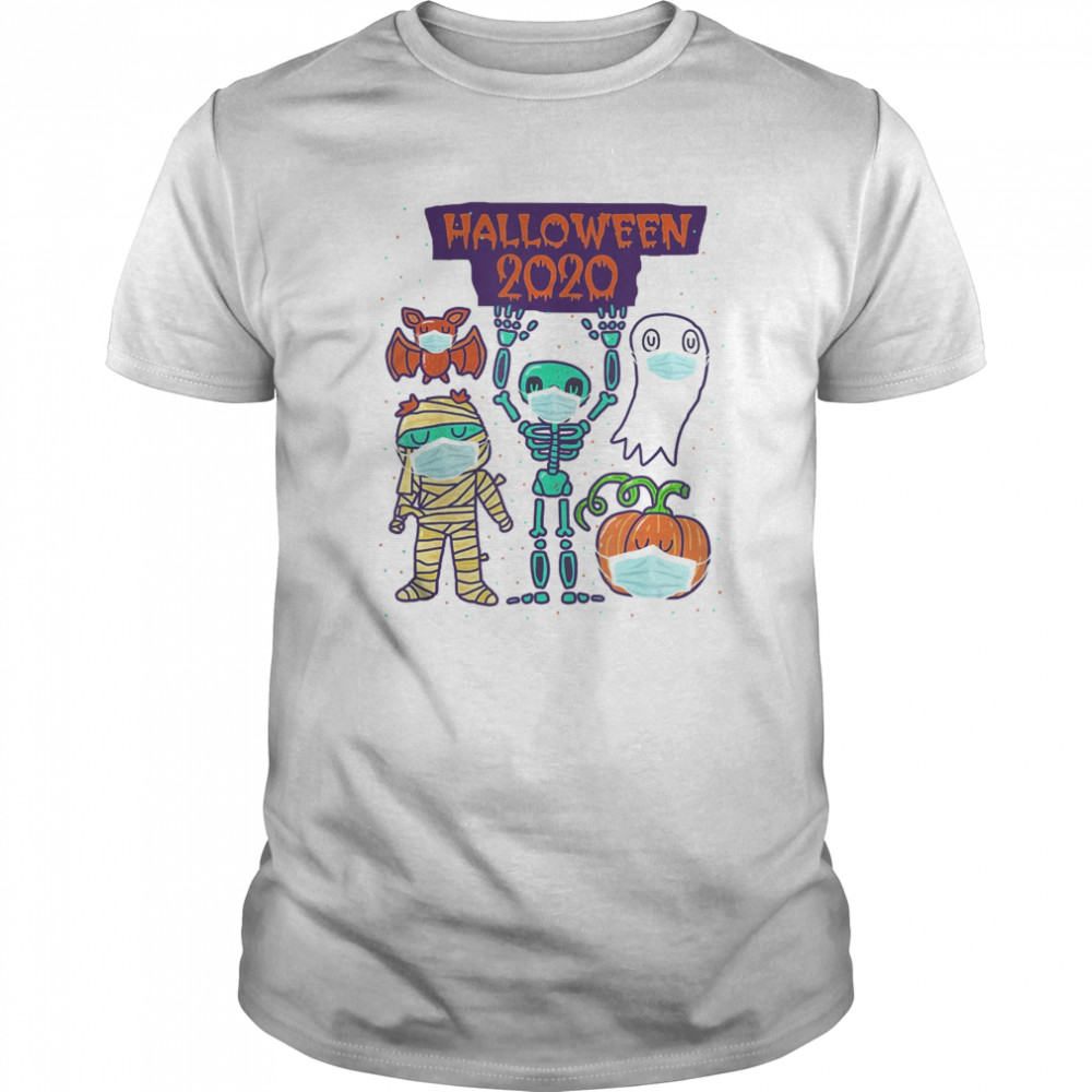 Halloween 2020 Skeleton Pumpkin Ghost Quarantine shirt