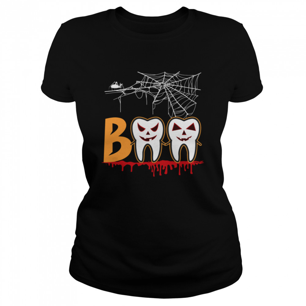 Halloween Boo Dentist Pumpkin Costume Dental Assistant Gift  Classic Women's T-shirt