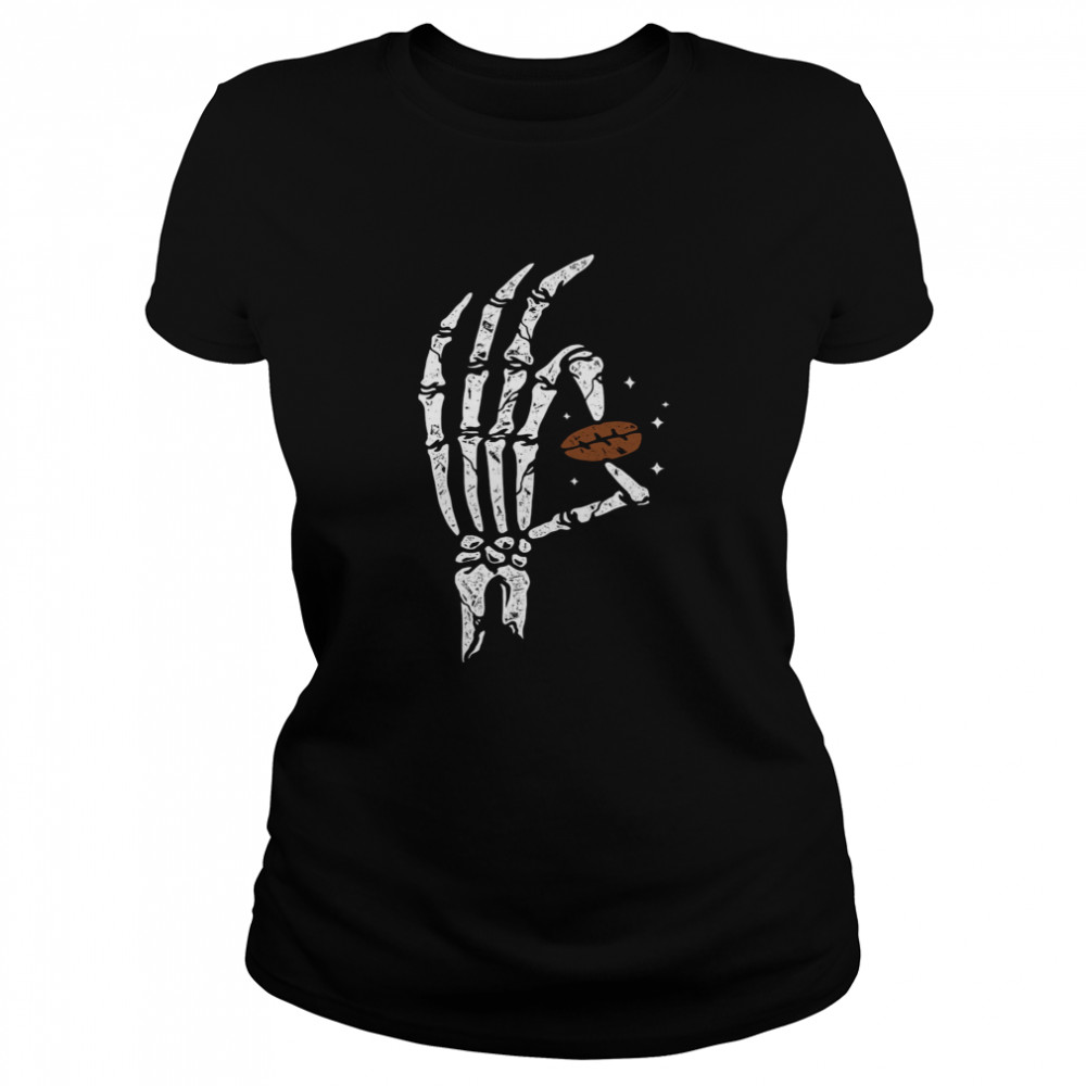 Halloween Hands Bone Hold Coffee Beans  Classic Women's T-shirt