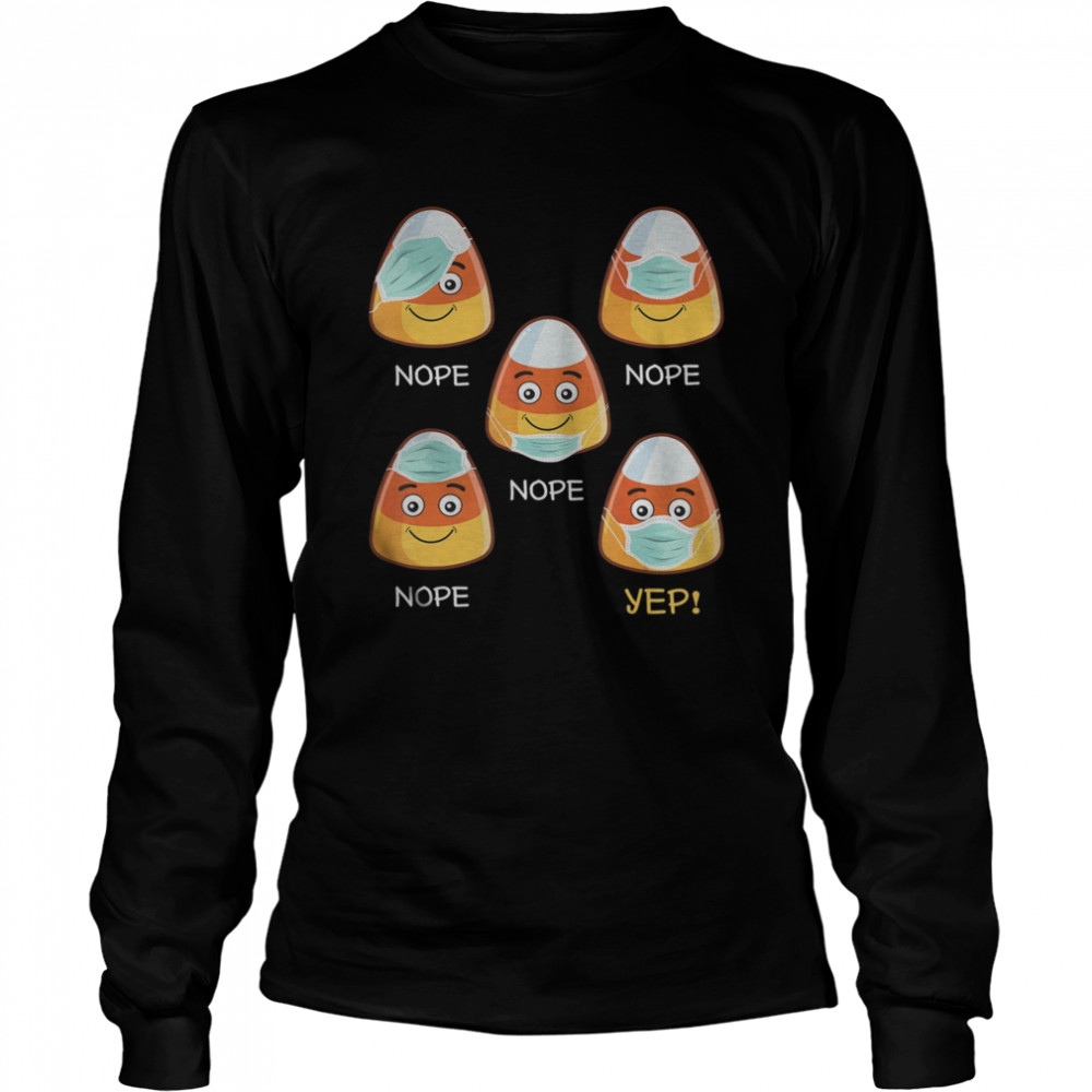 Halloween Teacher life 2020 Candy corn wearing mask  Long Sleeved T-shirt