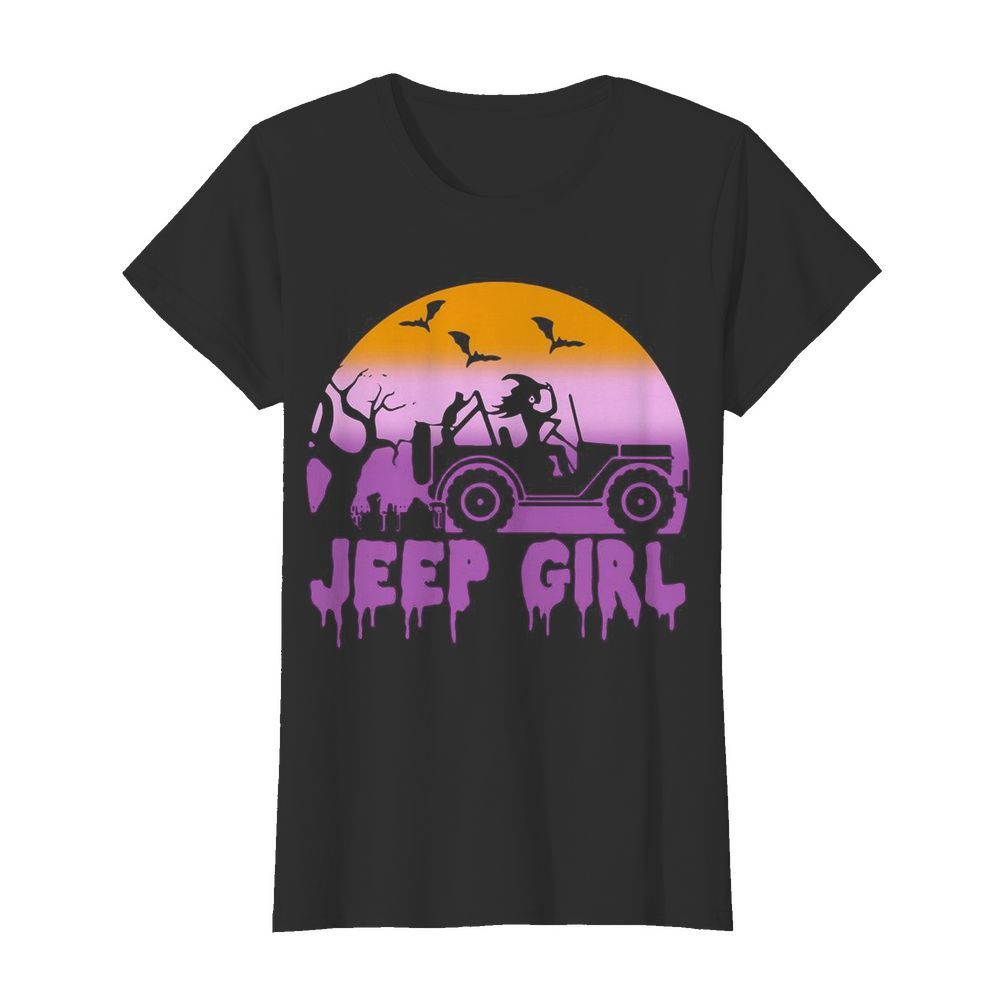 Halloween Witch Drive Jeep Jeep Girl  Classic Women's T-shirt