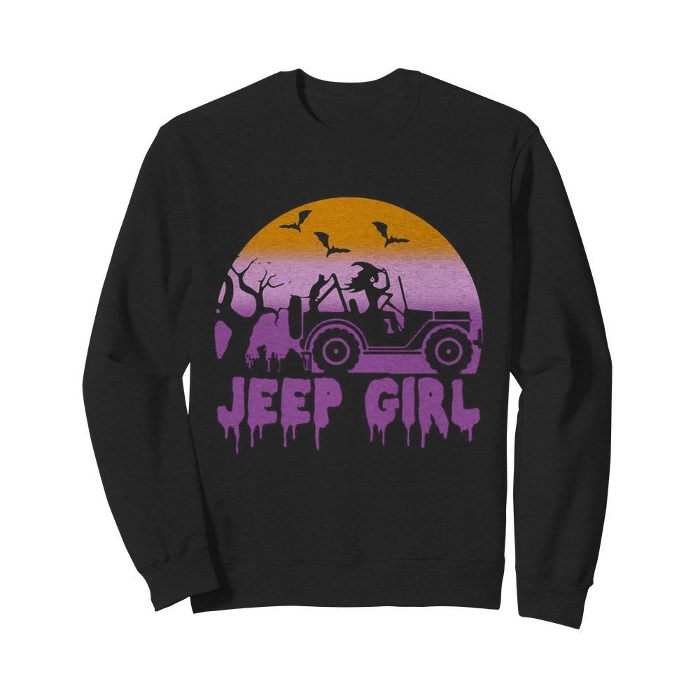 Halloween Witch Drive Jeep Jeep Girl  Unisex Sweatshirt