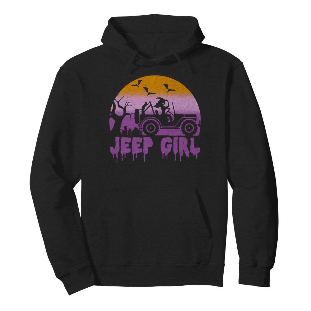 Halloween Witch Drive Jeep Jeep Girl  Unisex Hoodie