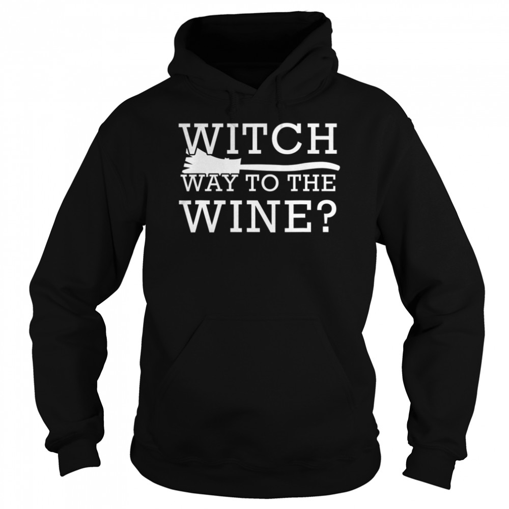 Halloween Witch Way To The Wine  Unisex Hoodie