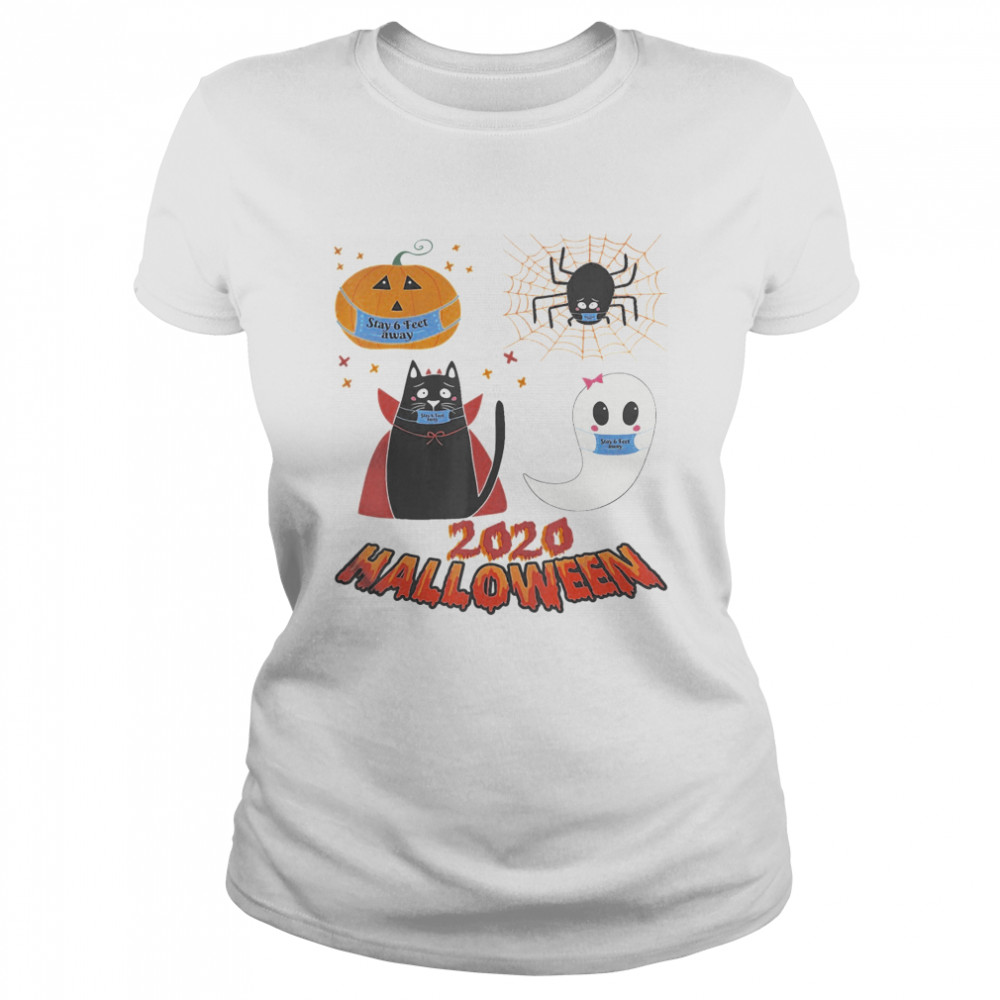 Halloween quarantine 2020 Stay 6 feet away funny crew  Classic Women's T-shirt