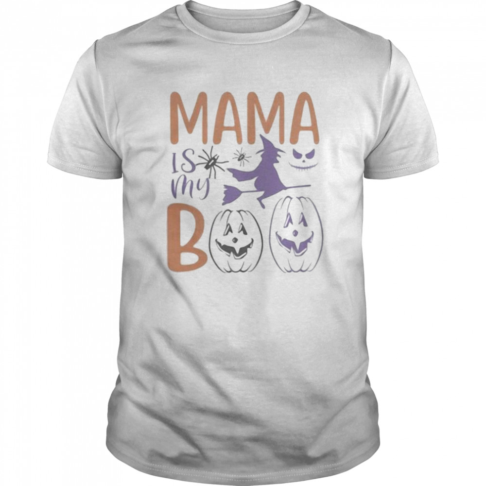 Halloween witch mama is my boo pumpkin shirt