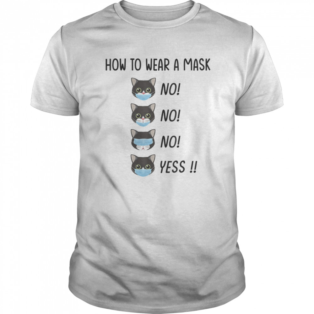 How to Wear a Mask Funny Cat Face Mask Black Cat Mask Cover shirt