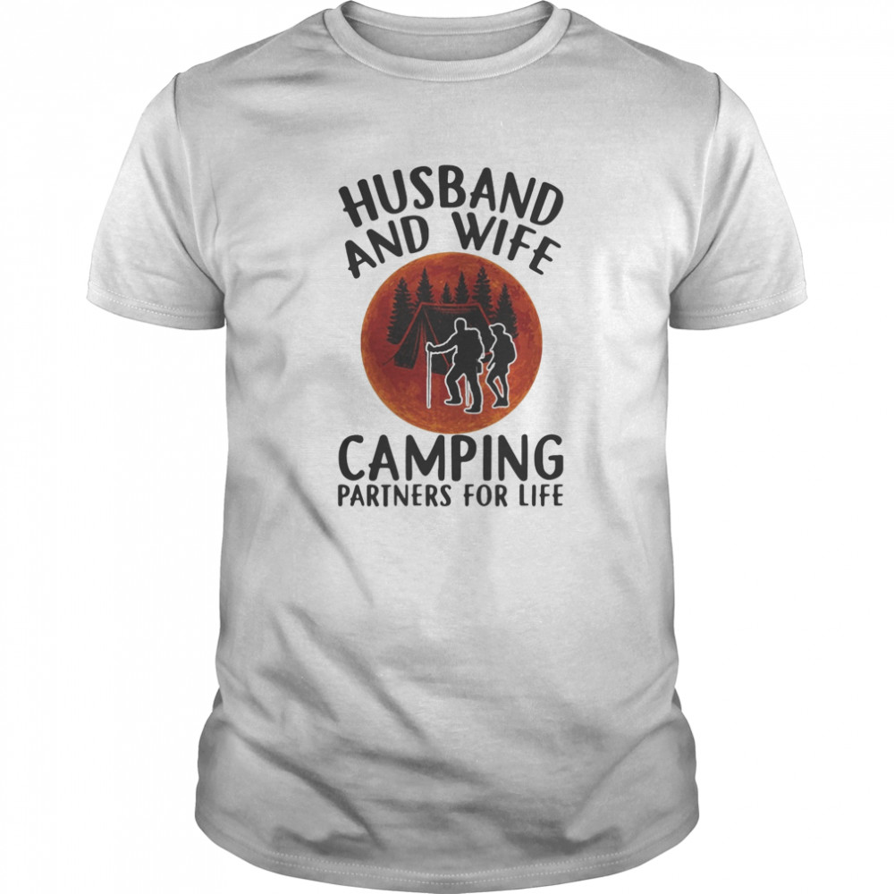 Husband and wife camping partners for life sunset shirt