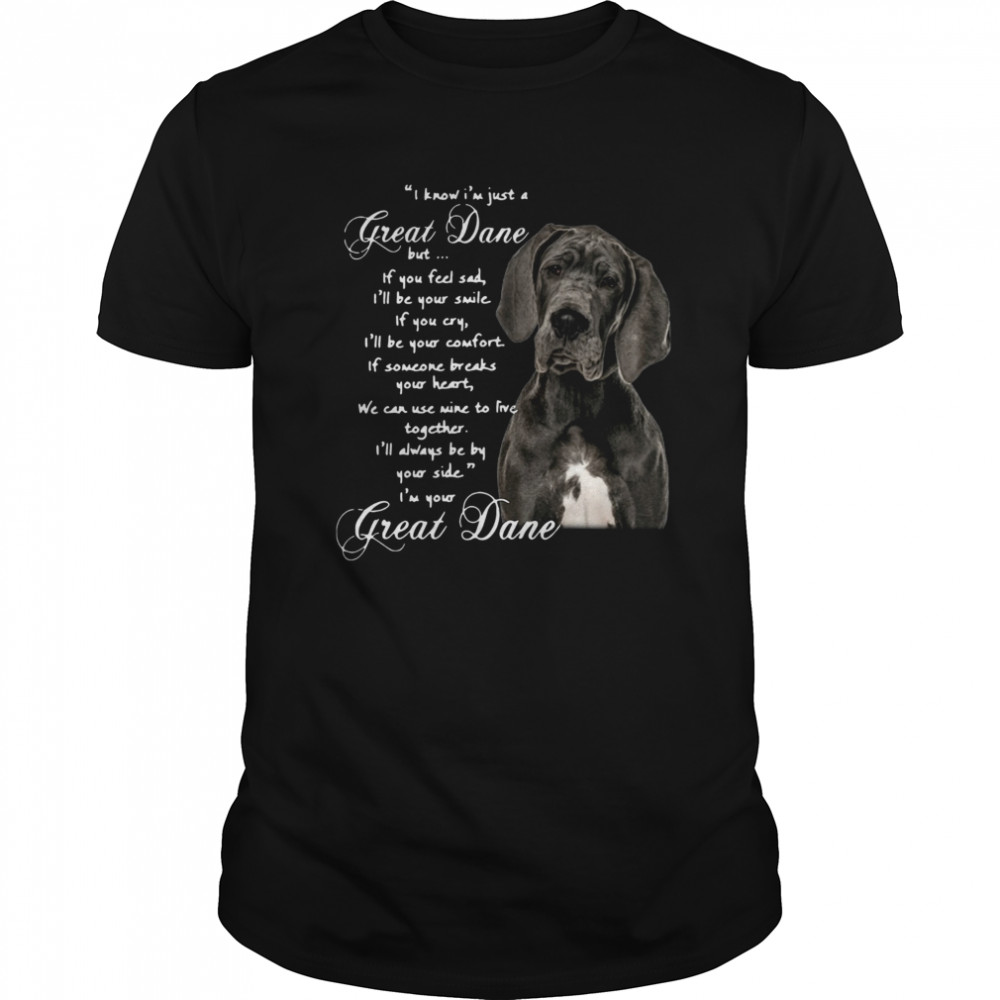 I Know Im Just A Great Dane But If You Feel Sad Ill Be Your Smile If You Cry shirt