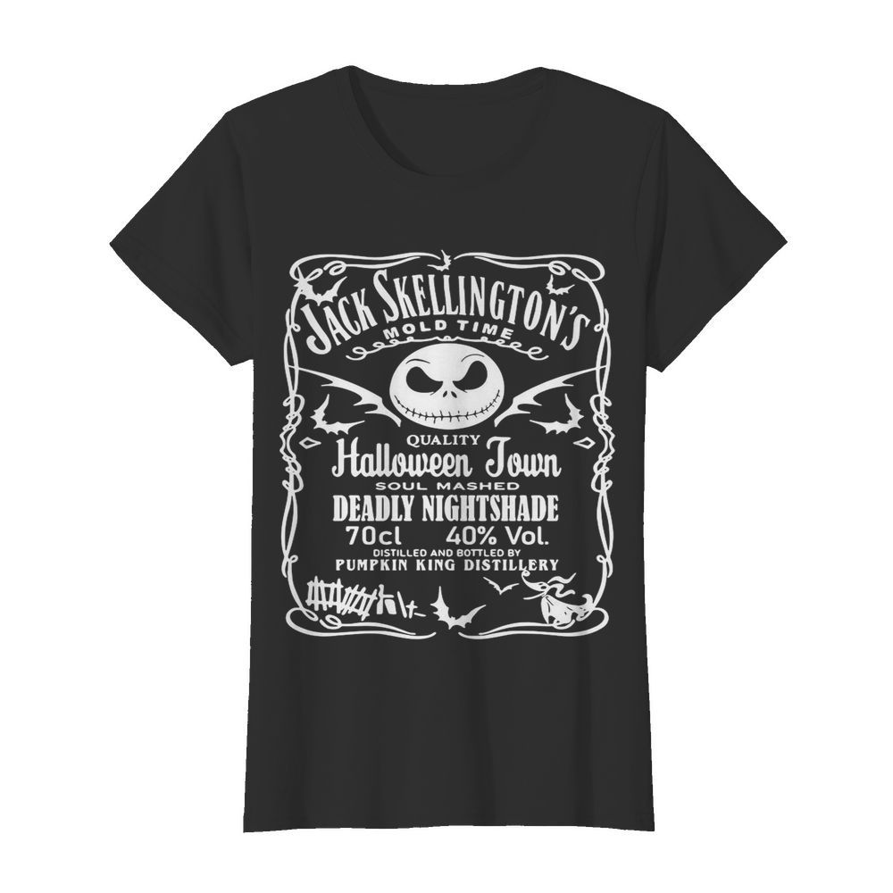 Jack Skellington Mold Time Quality Halloween Town Soul Mashed Deadly Nightshade  Classic Women's T-shirt