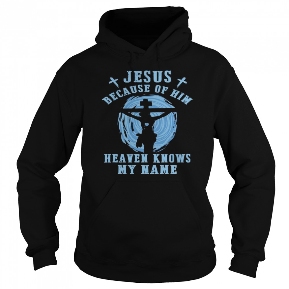 Jesus Because Of Him Heaven Knows My Name  Unisex Hoodie