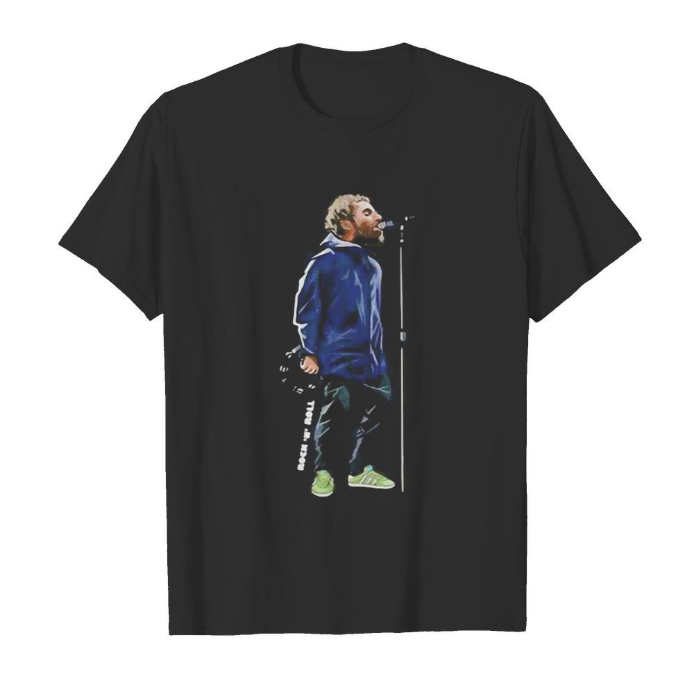 Liam gallagher rock n roll blue shirt