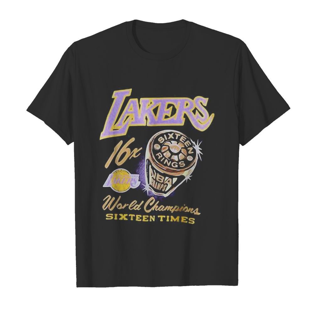 Los angeles lakers 16x world champions sixteen times shirt