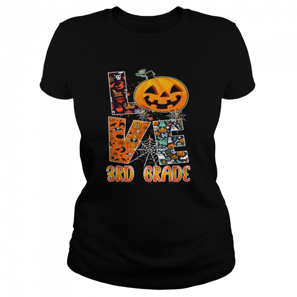 Love 3Rd Grade Teacher School Halloween Costume  Classic Women's T-shirt