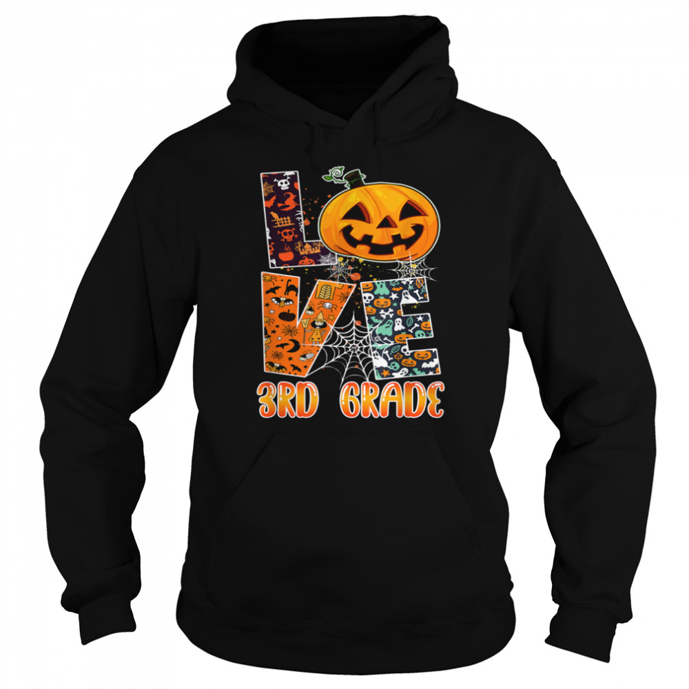 Love 3Rd Grade Teacher School Halloween Costume  Unisex Hoodie