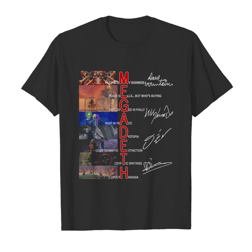 Megadeth Band Members Signatures shirt