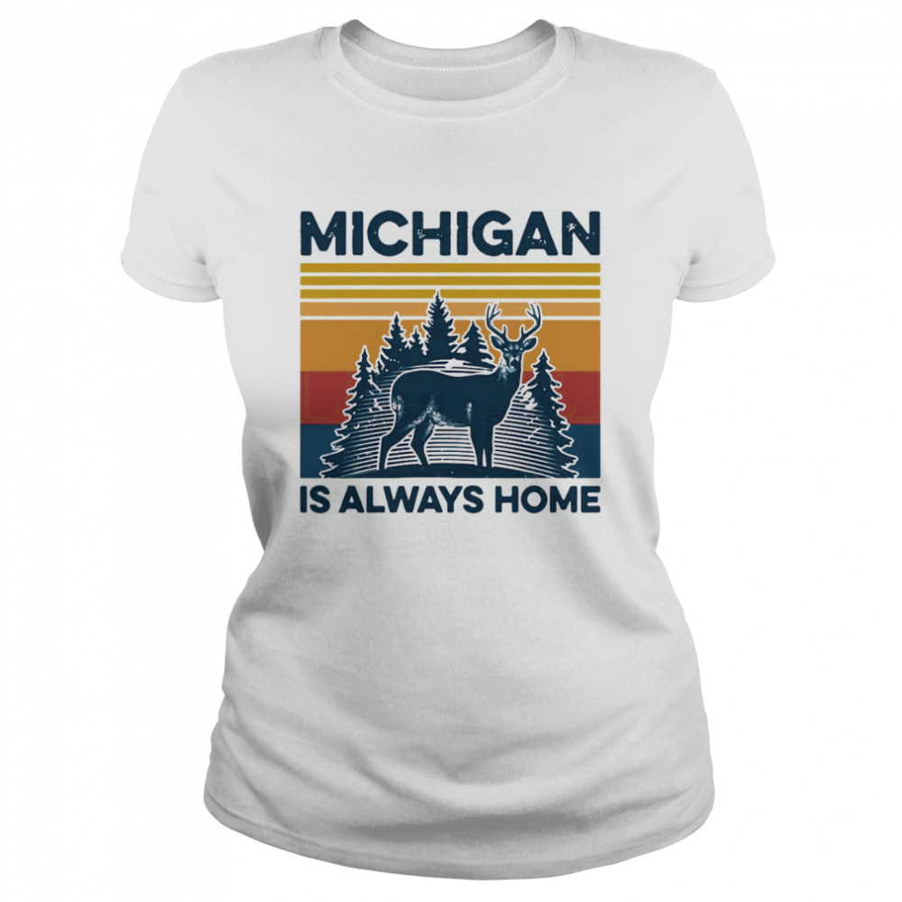 Michigan Is Always Home Vintage Retro  Classic Women's T-shirt