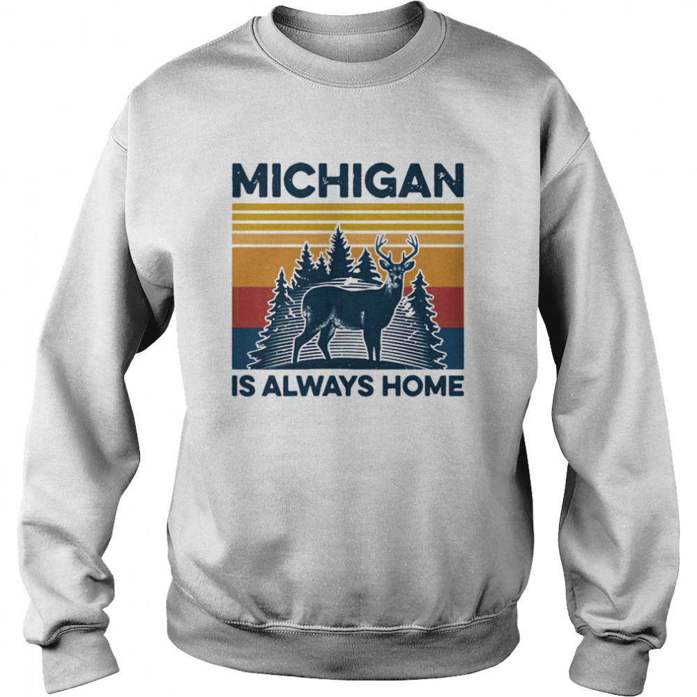 Michigan Is Always Home Vintage Retro  Unisex Sweatshirt