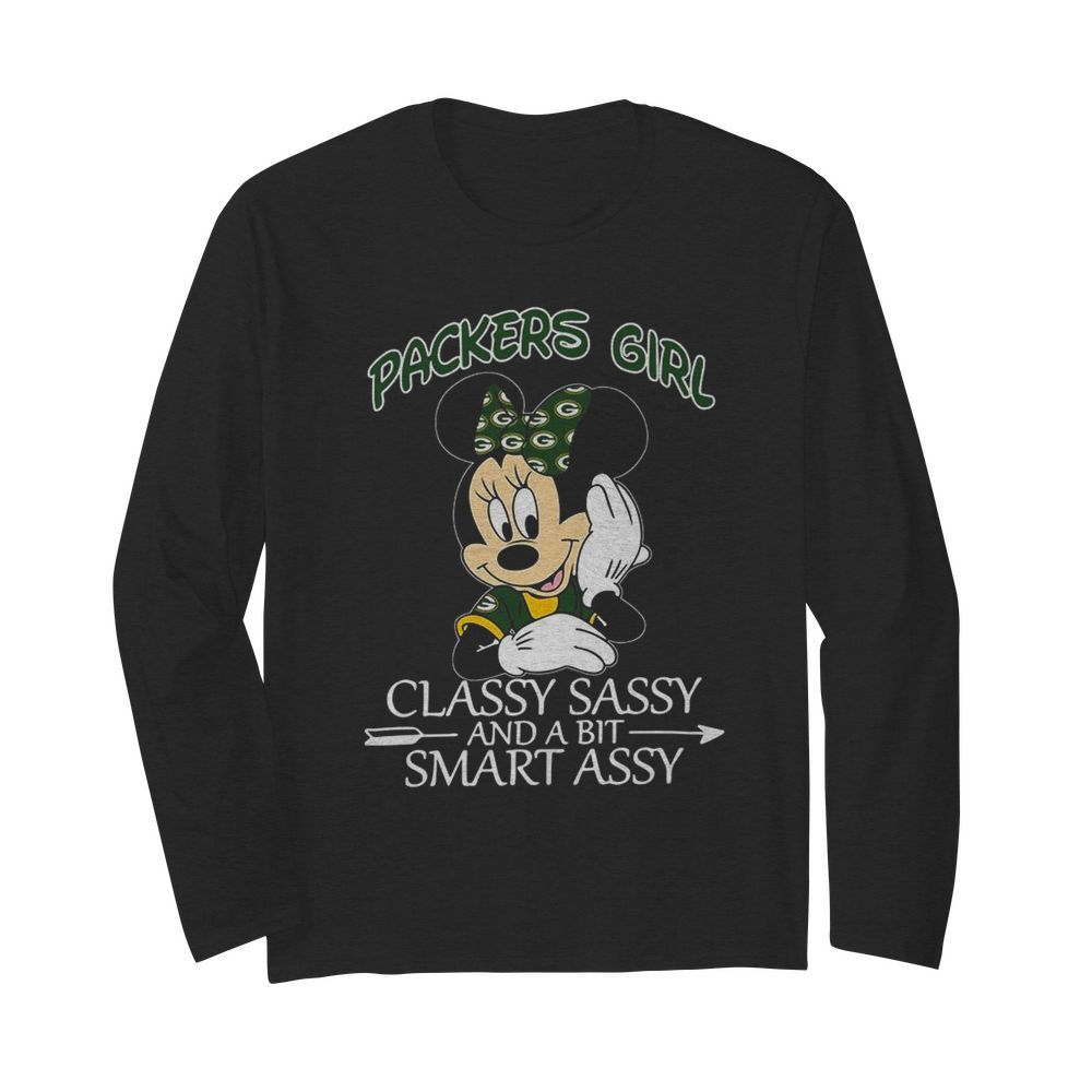 Mickey Mouse Packers Girl Classy Sassy And A Bit Smart Assy  Long Sleeved T-shirt 