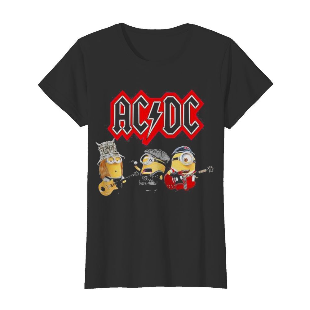 Minions acdc band playing guitars  Classic Women's T-shirt