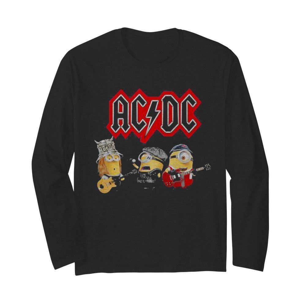 Minions acdc band playing guitars  Long Sleeved T-shirt 