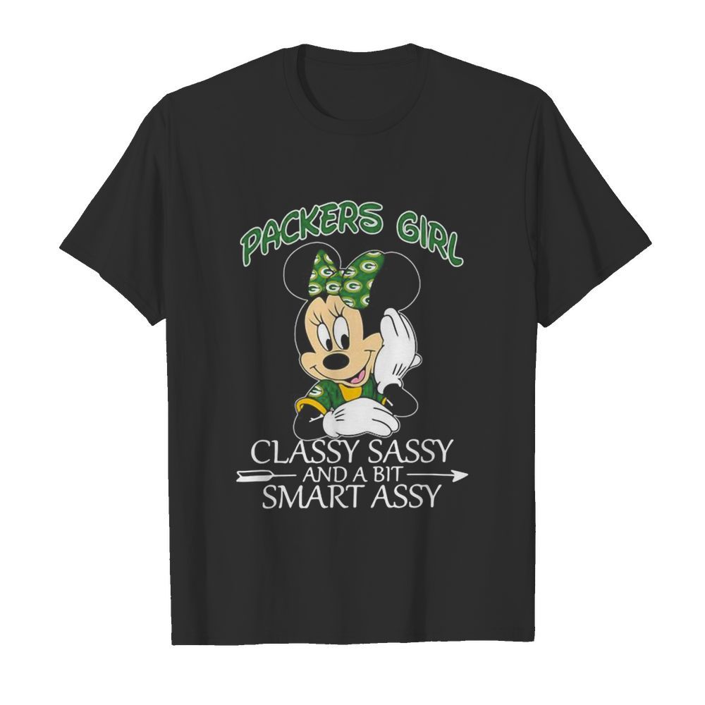 Minnie mouse green bay packers girl classy sassy and a bit smart assy shirt