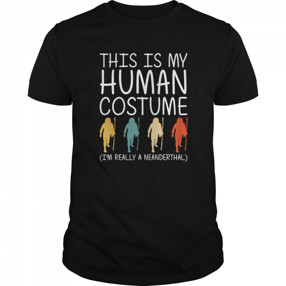 Neanderthal Halloween Human Costume Primate Easy Diy  Classic Men's T-shirt