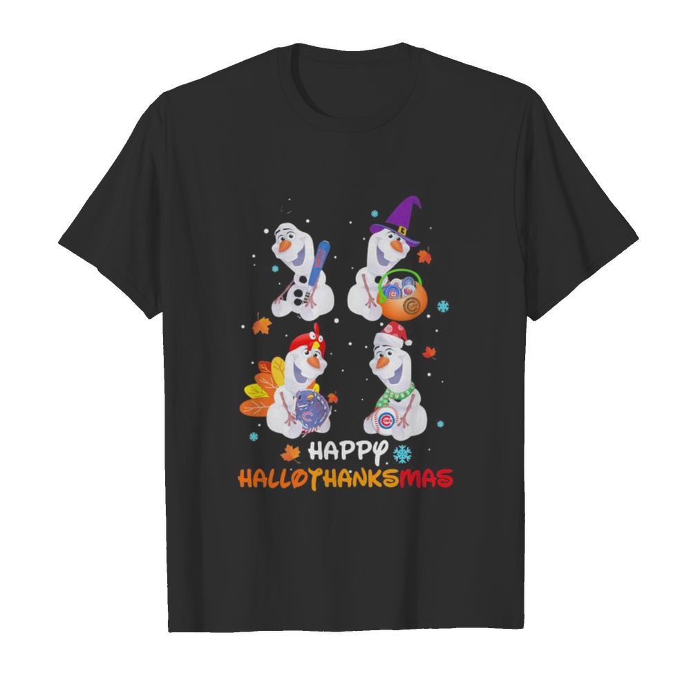 Olaf chicago cubs happy hallothanksmas halloween thanksgiving christmas shirt