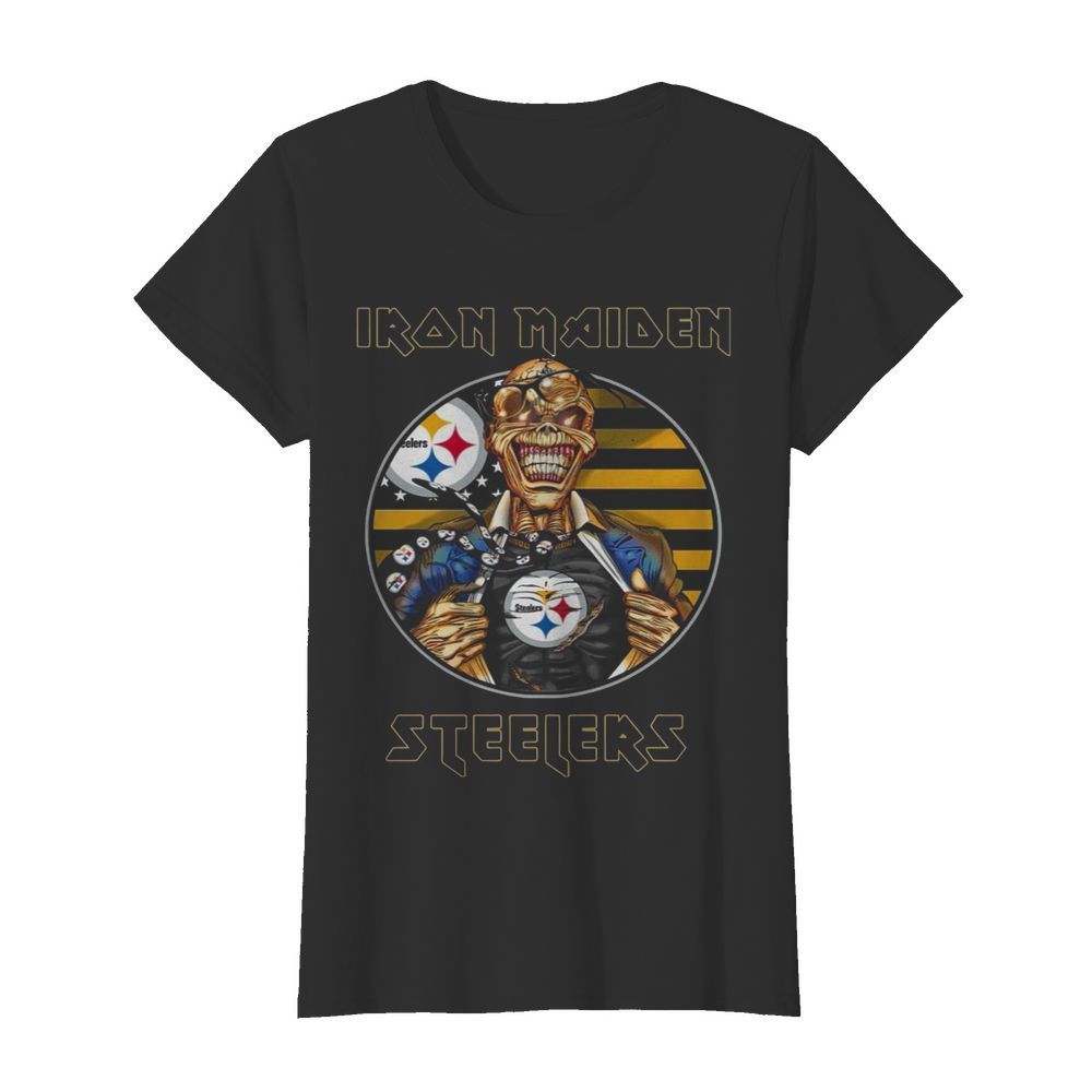 Pittsburgh Steelers Iron Maiden Halloween  Classic Women's T-shirt