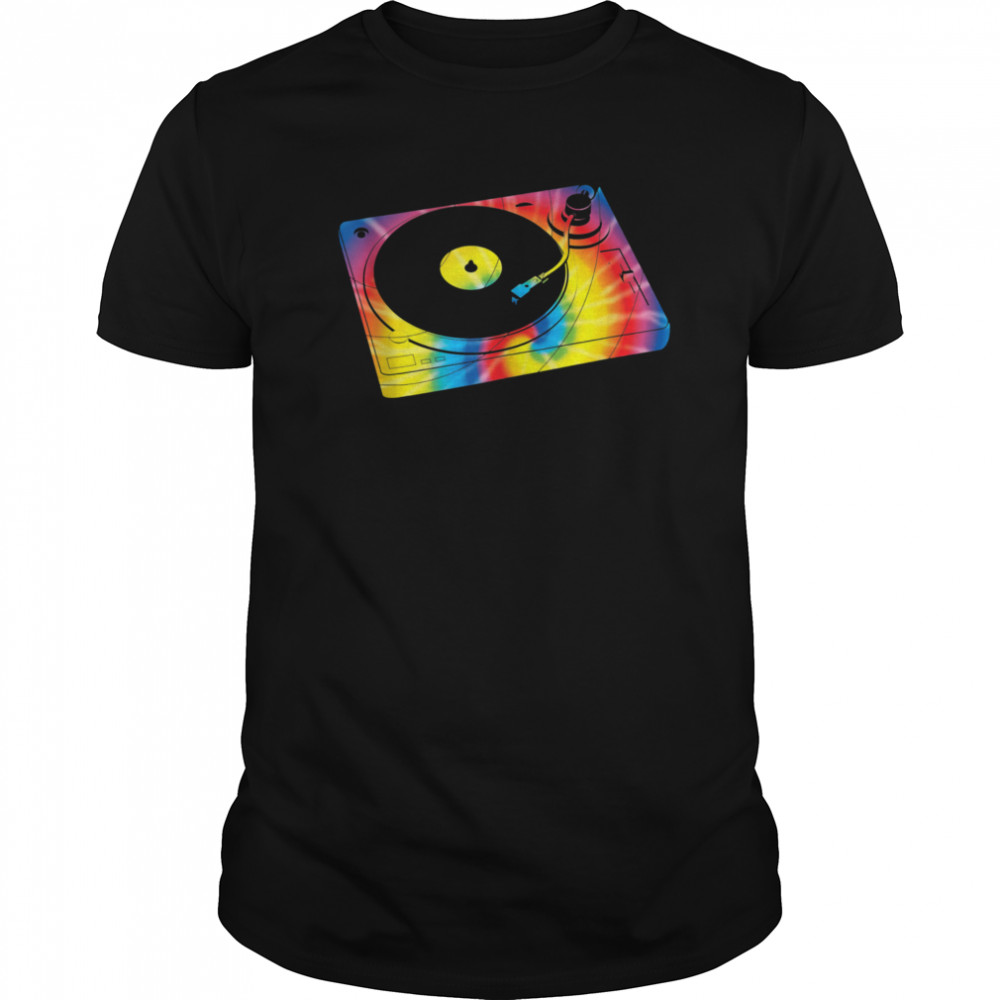 Retro Record Player Turntable Tie Dye Music shirt