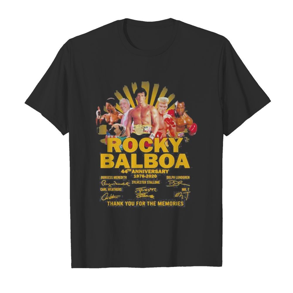 Rocky balboa 44th anniversary 1976 2020 thank for the memories signatures shirt