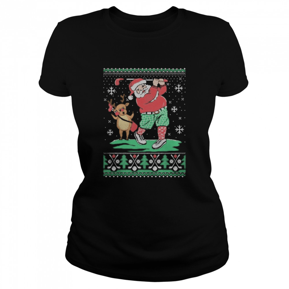 Santa claus and reindeer ugly christmas  Classic Women's T-shirt