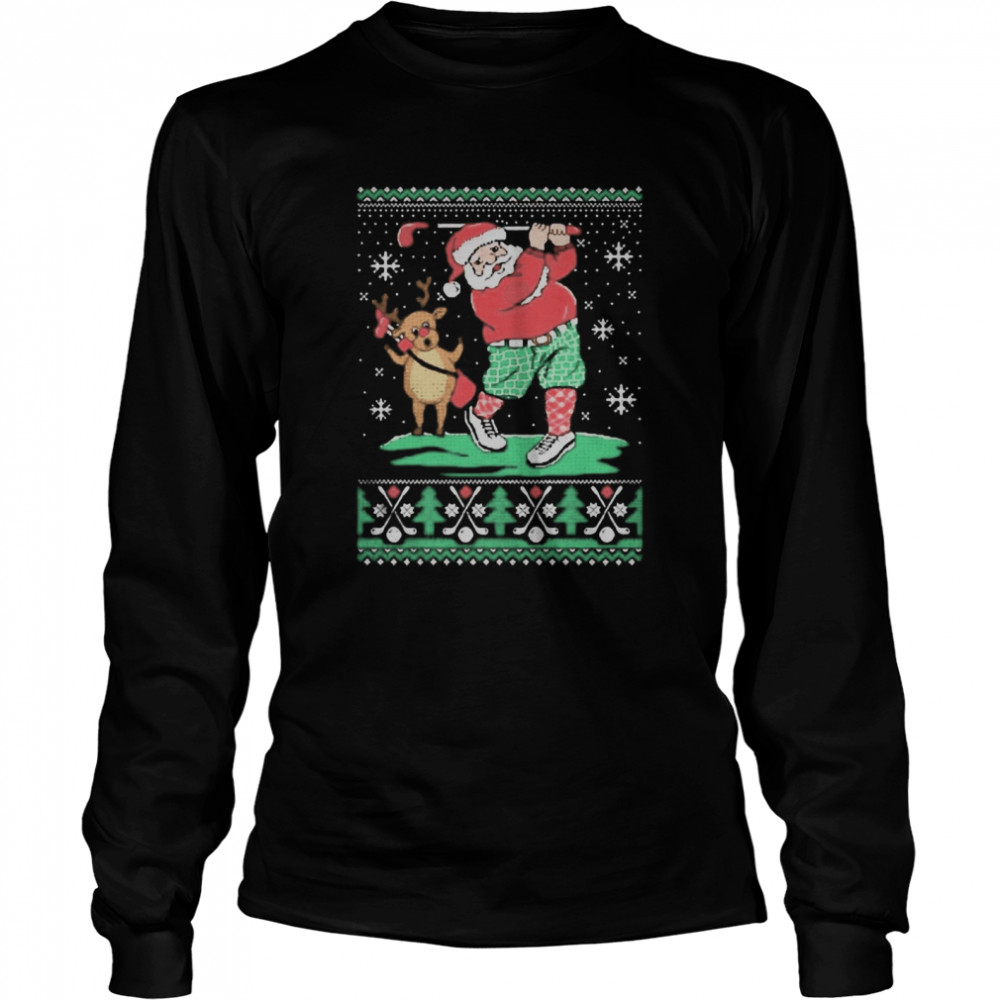 Santa claus and reindeer ugly christmas  Long Sleeved T-shirt