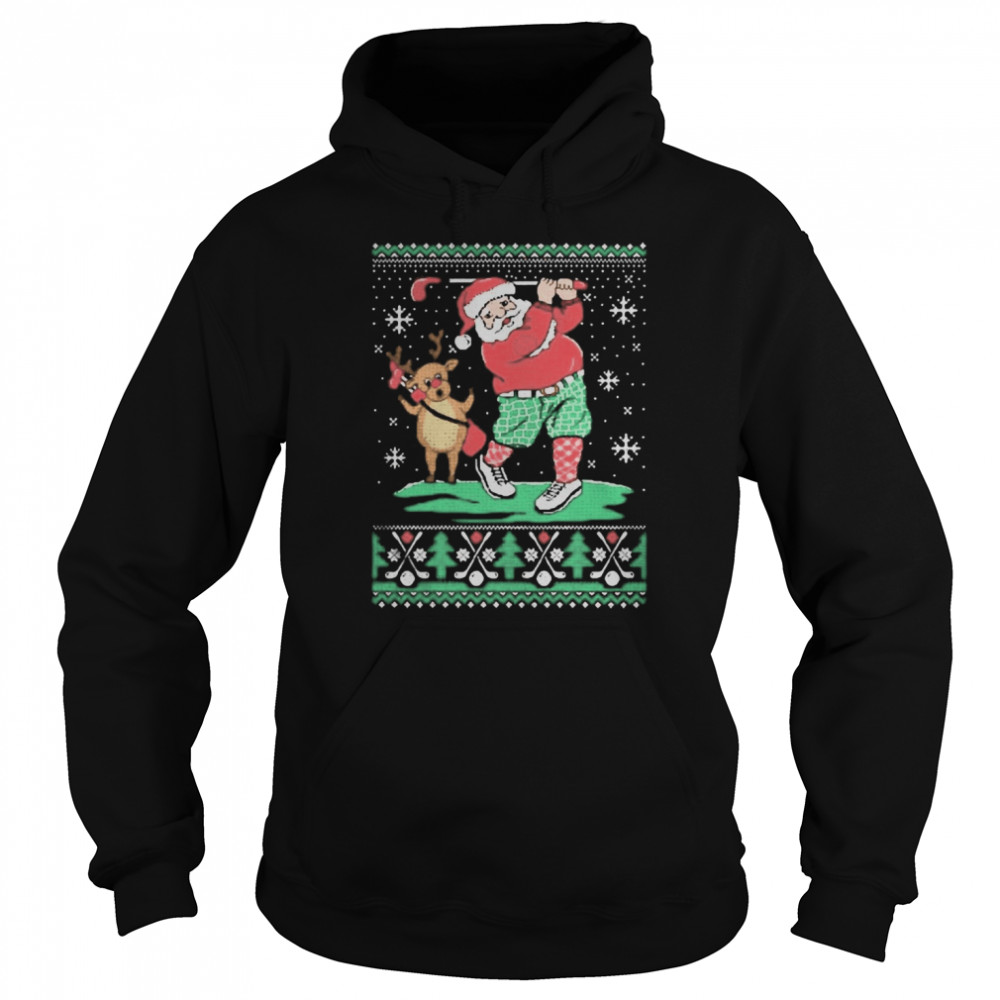 Santa claus and reindeer ugly christmas  Unisex Hoodie