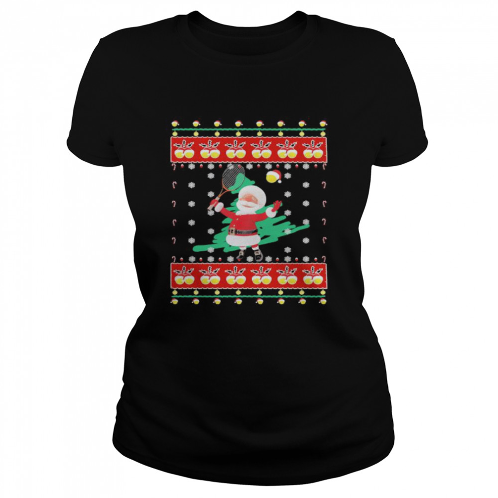 Santa claus playing badminton ugly christmas  Classic Women's T-shirt