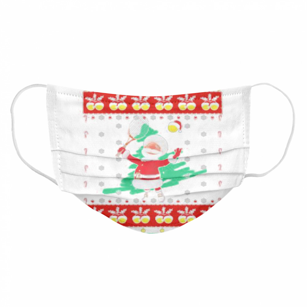 Santa claus playing badminton ugly christmas  Cloth Face Mask