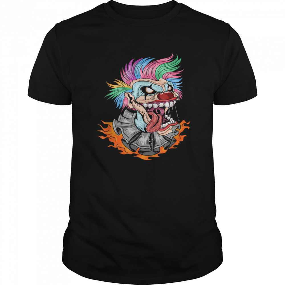 Scary Clown Halloween Mad Evil Clown Face shirt