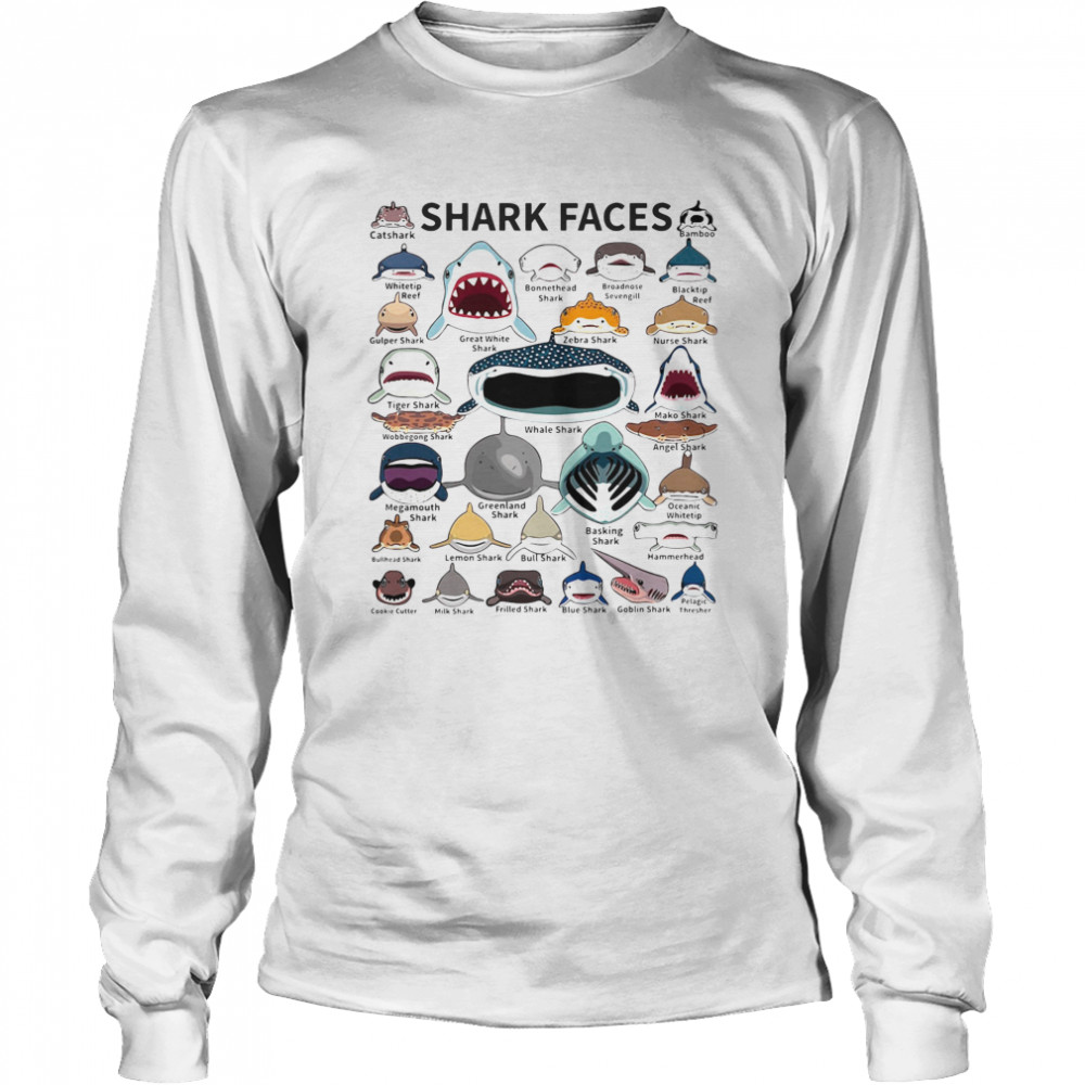 Shark Faces  Long Sleeved T-shirt