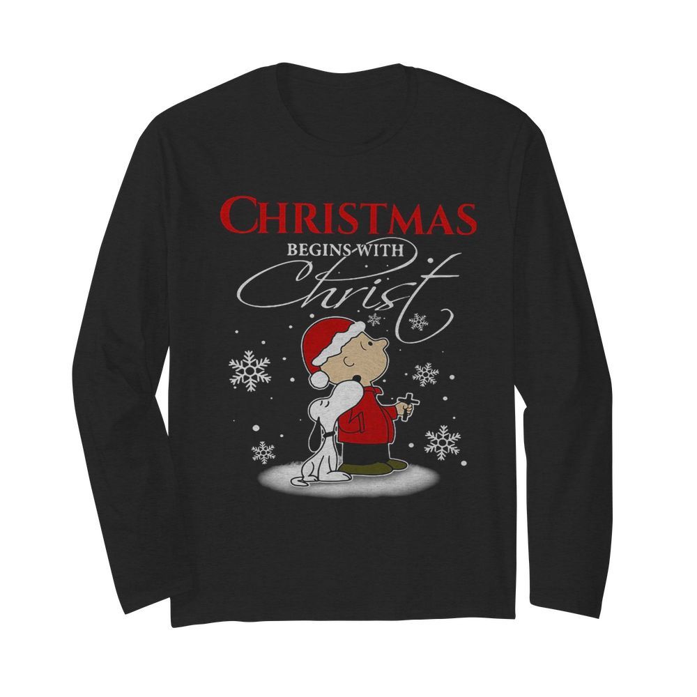 Snoopy And Charlie Brown Christmas Begins With  Long Sleeved T-shirt 