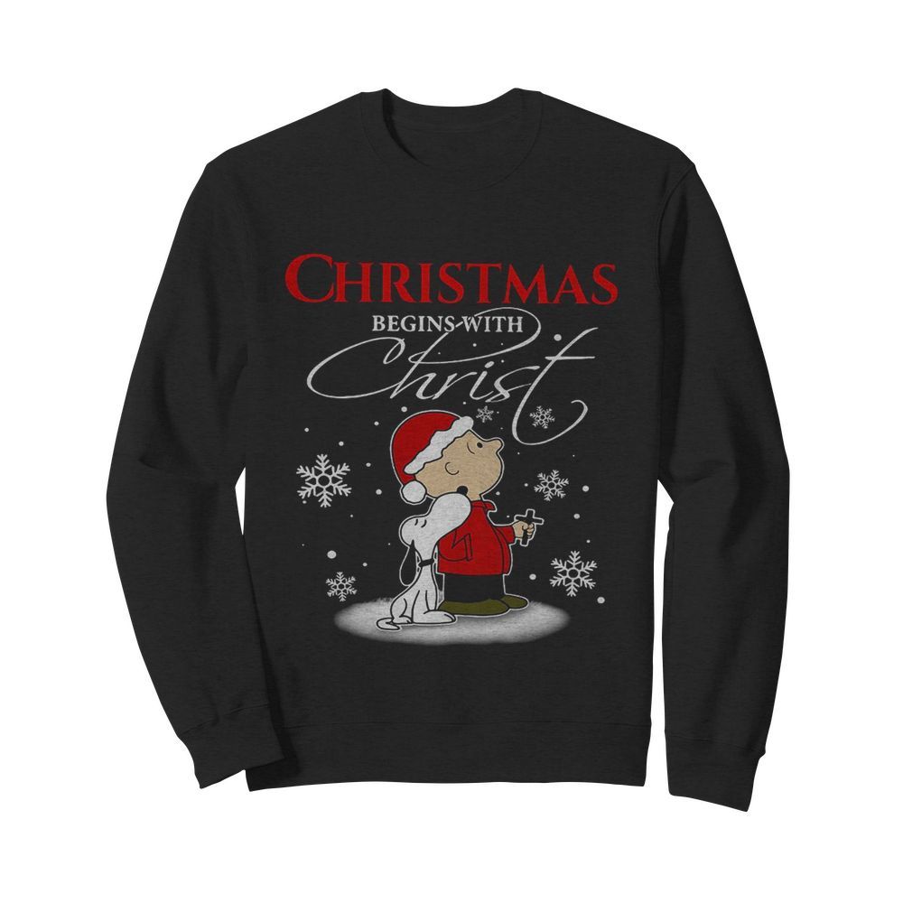 Snoopy And Charlie Brown Christmas Begins With  Unisex Sweatshirt