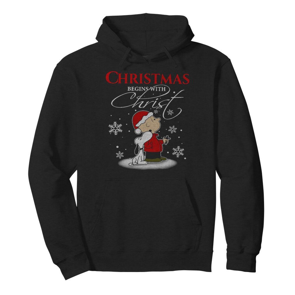 Snoopy And Charlie Brown Christmas Begins With  Unisex Hoodie