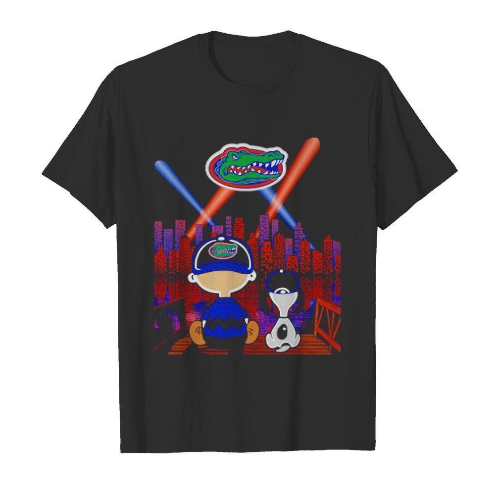 Snoopy And Charlie Brown Watching Florida Gators City By Night shirt