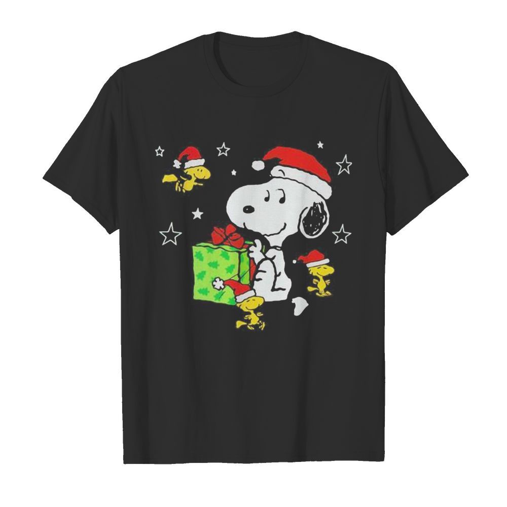 Snoopy and woodstock merry christmas stars shirt