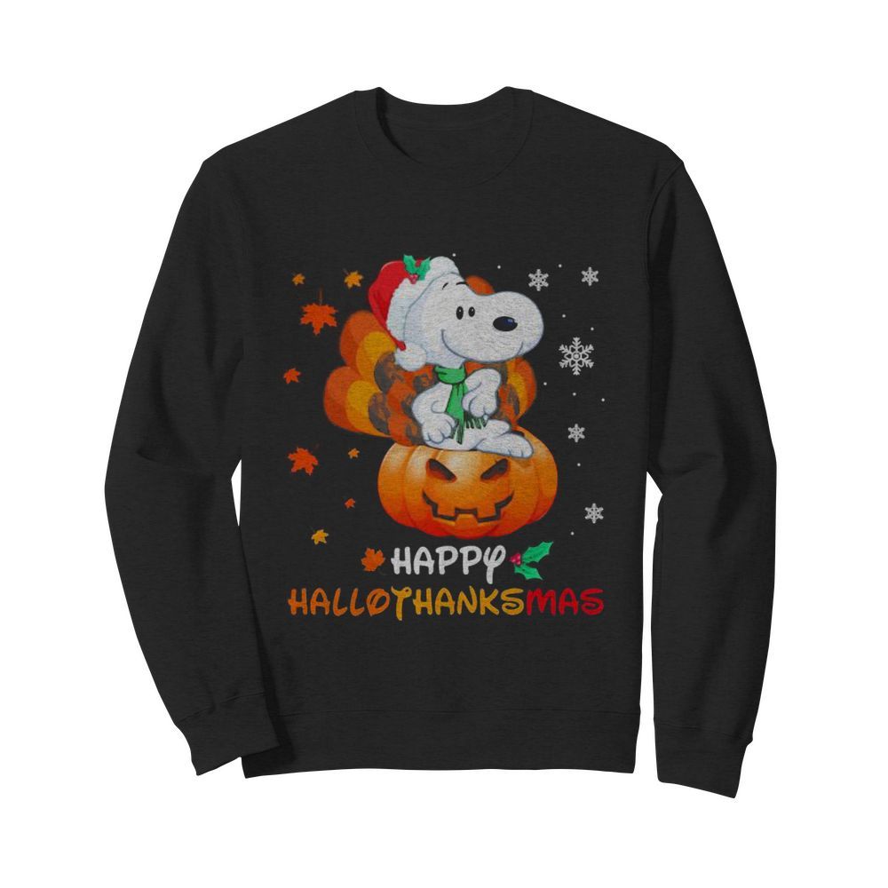 Snoopy happy hallothanksmas halloween thanksgiving christmas  Unisex Sweatshirt