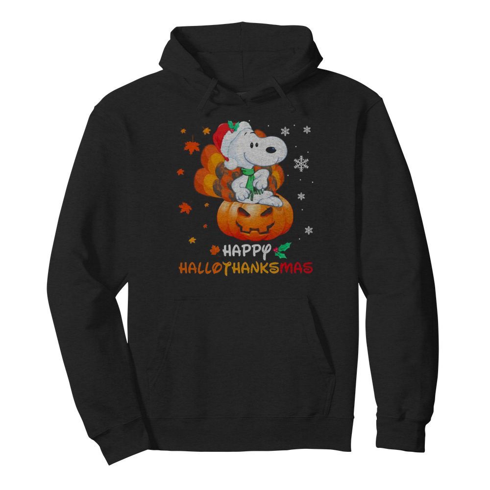 Snoopy happy hallothanksmas halloween thanksgiving christmas  Unisex Hoodie